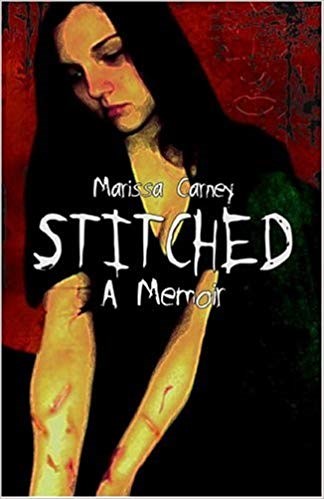 Cover of the script "Stiched" showing a young woman with cuts on her arms