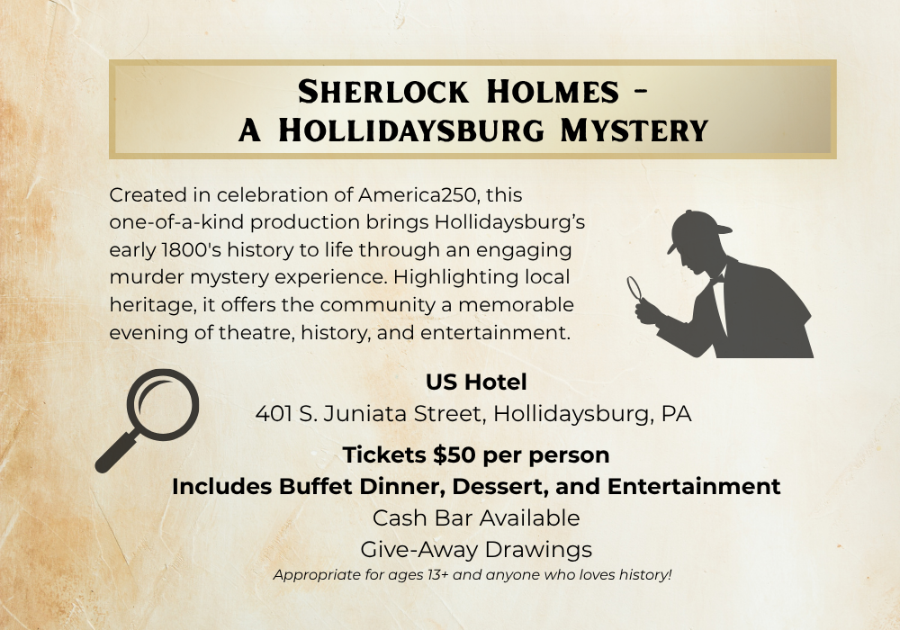 Sherlock Holmes mystery dinner graphic